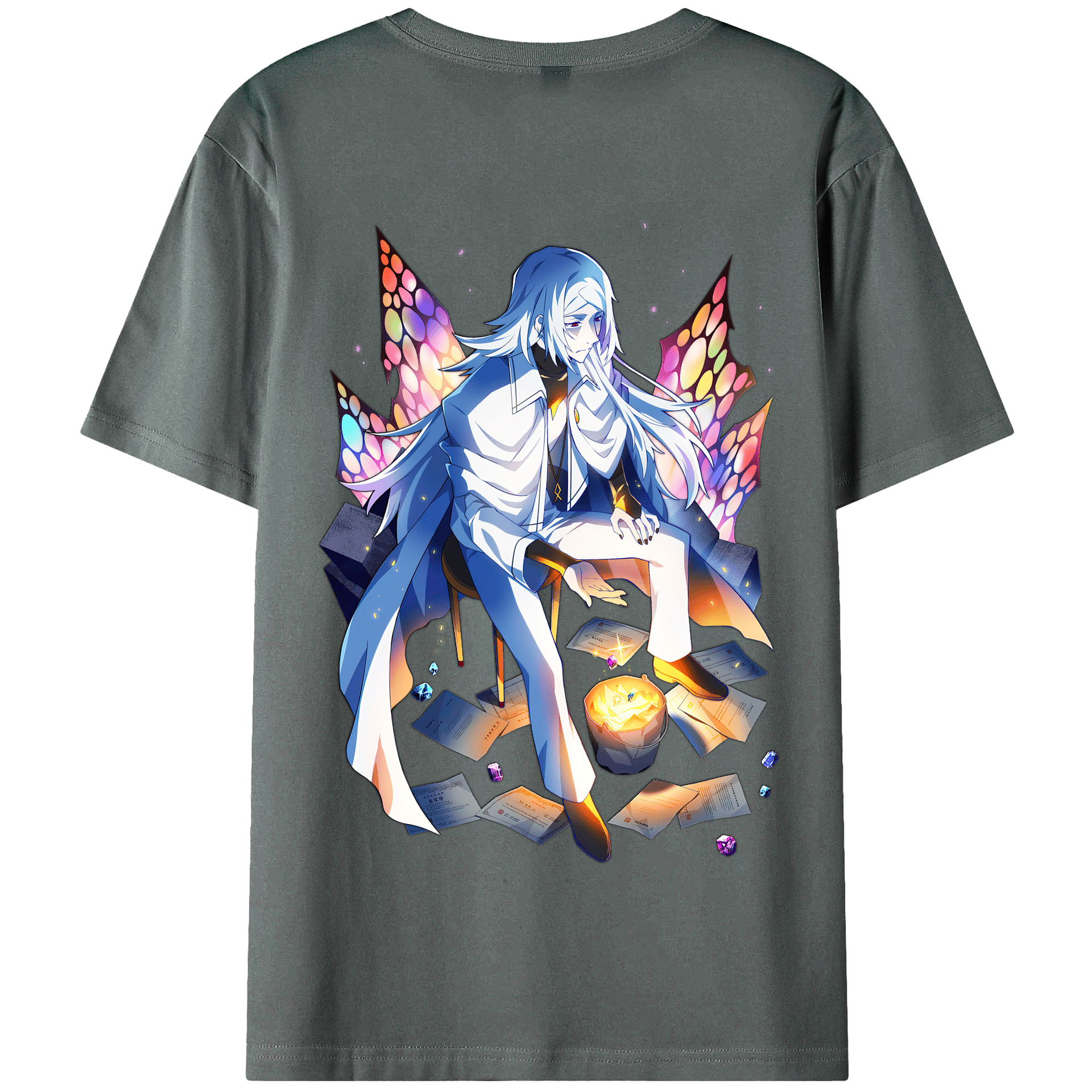 （画像用） 文豪ストレイドッグス Bungo Stray Dogs 綿100％半袖Tシャツ（背面プリント）